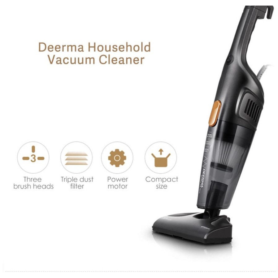 Deerma DX115C Portable Handheld Vacuum Cleaner Household Silent Strong Hisap Kuat 14000/16000Pa Sedot Debu Rambut Remah Makanan  Genggam dan Vertikal 2in1