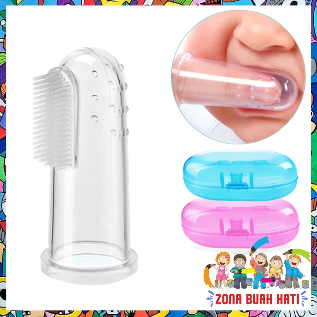 ZBH Sikat gigi Bayi Finger Tooth Brush Pembersih mulut Silikon Jari Baby Newborn Lidah Gusi Silicone Food Grade Lembut