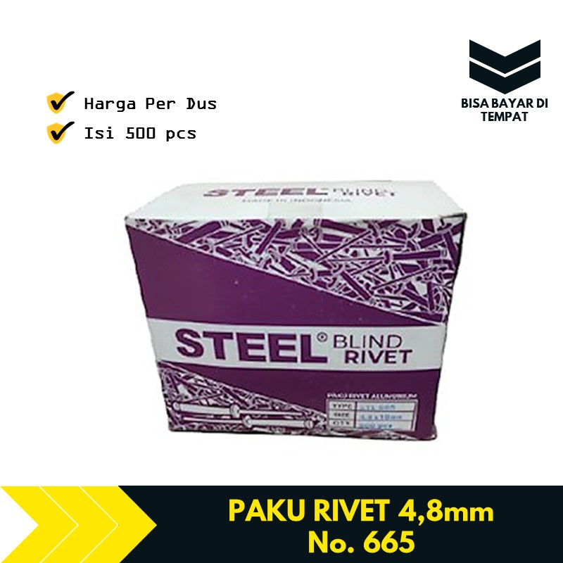 Paku Rivet 4.8 mm x 16 mm No. 665 Per Dus 500 Pcs TBA1005