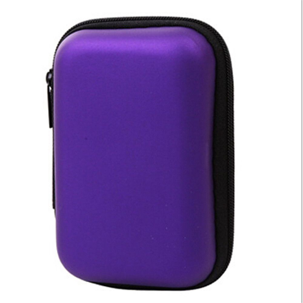 QUINTON 2.5&quot; HDD Bag Earphone Box Hard Disk Case EVA Storage Box Portable Cover External Drive Protector HDD Carry Case Multifunction Zipper Pouch/Multicolor