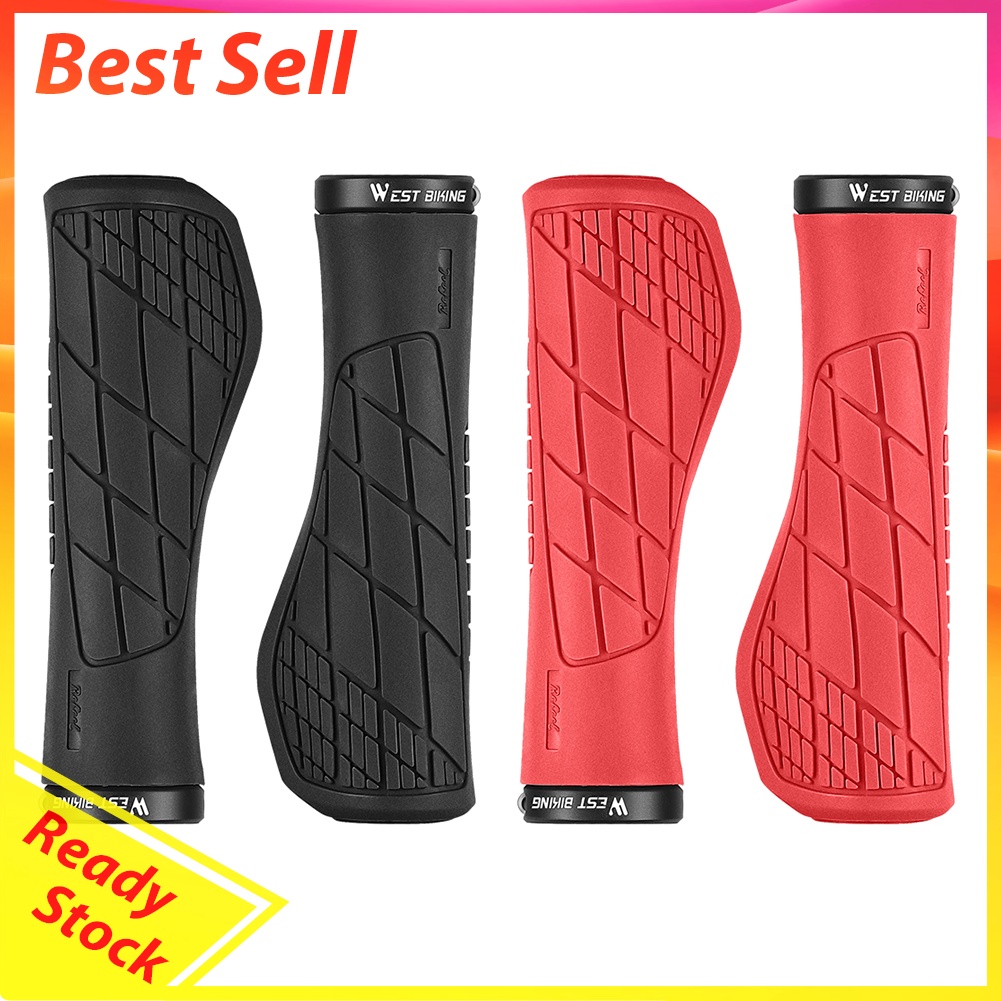 WEST BIKING Bicycle Handlebar Cover Rubber MTB Cycling Anti-slip Lock Grips