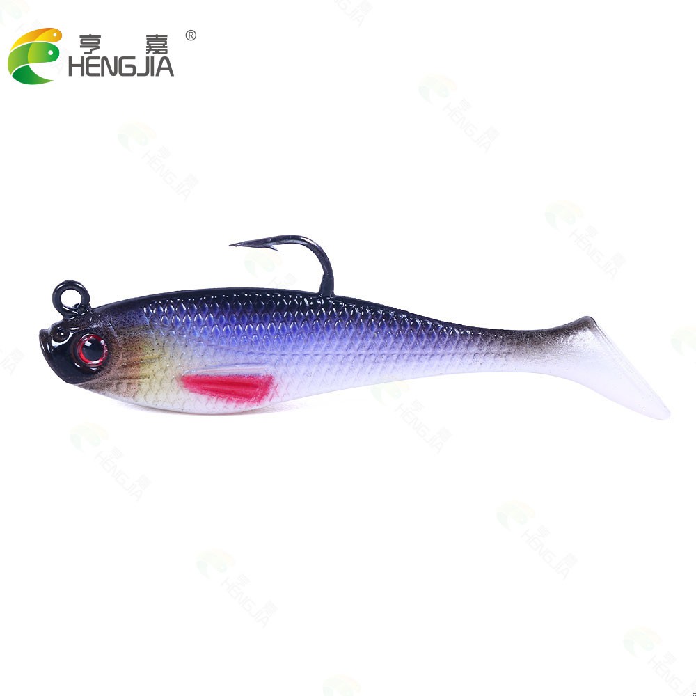 Hengjia 1pc Umpan Pancing Softlure Bentuk Ikan Bahan Silikon Ukuran 8cm 10g