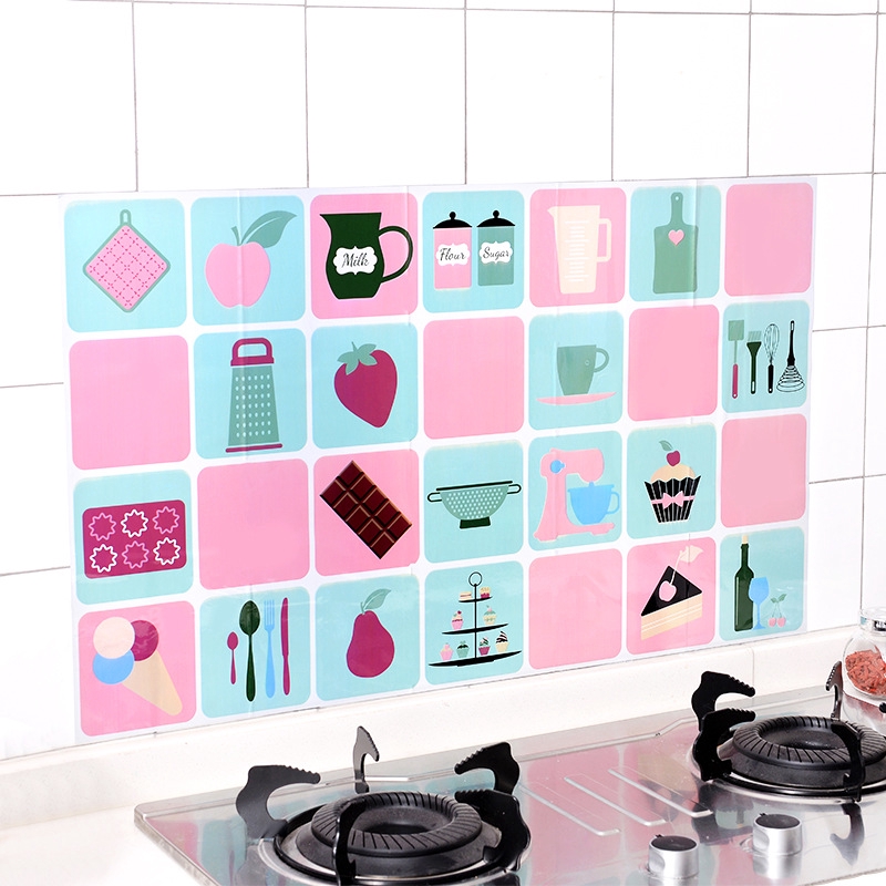 Kitchen Anti-oil Wall Stickers / Heat Resistant  Self-adhensive Wall Stove Aluminum Foil Wall stickers