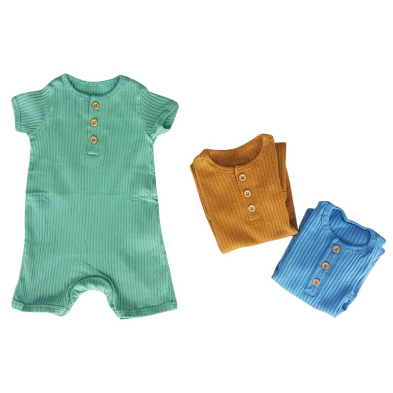 I Am Cotton Romper Rib Pendek 3-12M