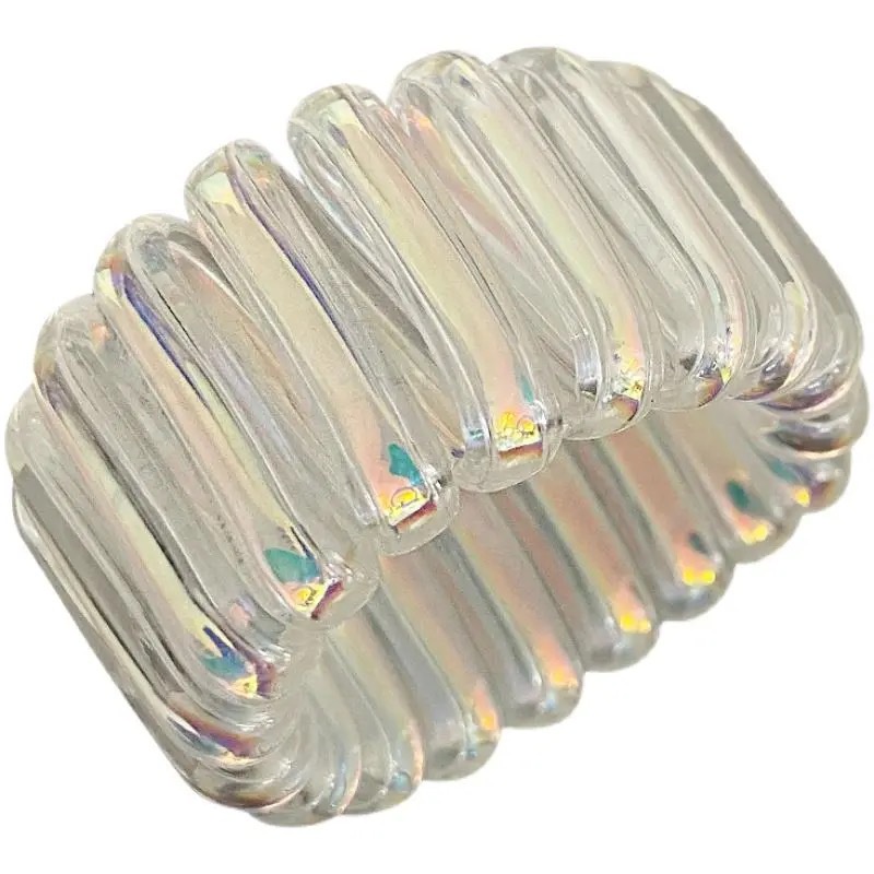 Korean INS Mermaid Phone Line Hair Ties Rope / Fashion Wide-brimmed Telephone Line Hair Ring / Women Elastic Rubber Hair bands / Girls Seamless Head Rope Bracelet Hair Accessories
