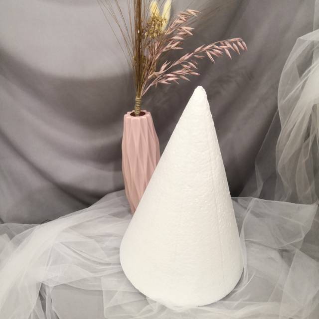 Kerucut D20 T30 Dummy Cake styrofoam /sterofoam/ gabus