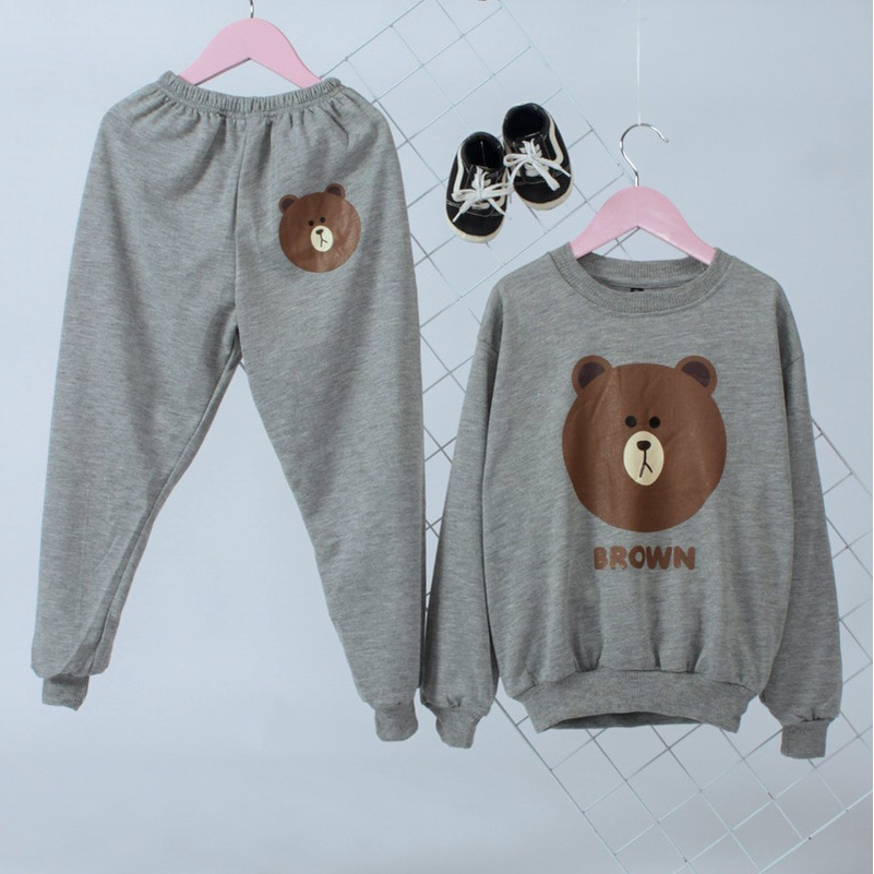 ZAHRA - Sweater Setelan Anak Laki Laki Dan Perempuan BEAR BRWON KIDS