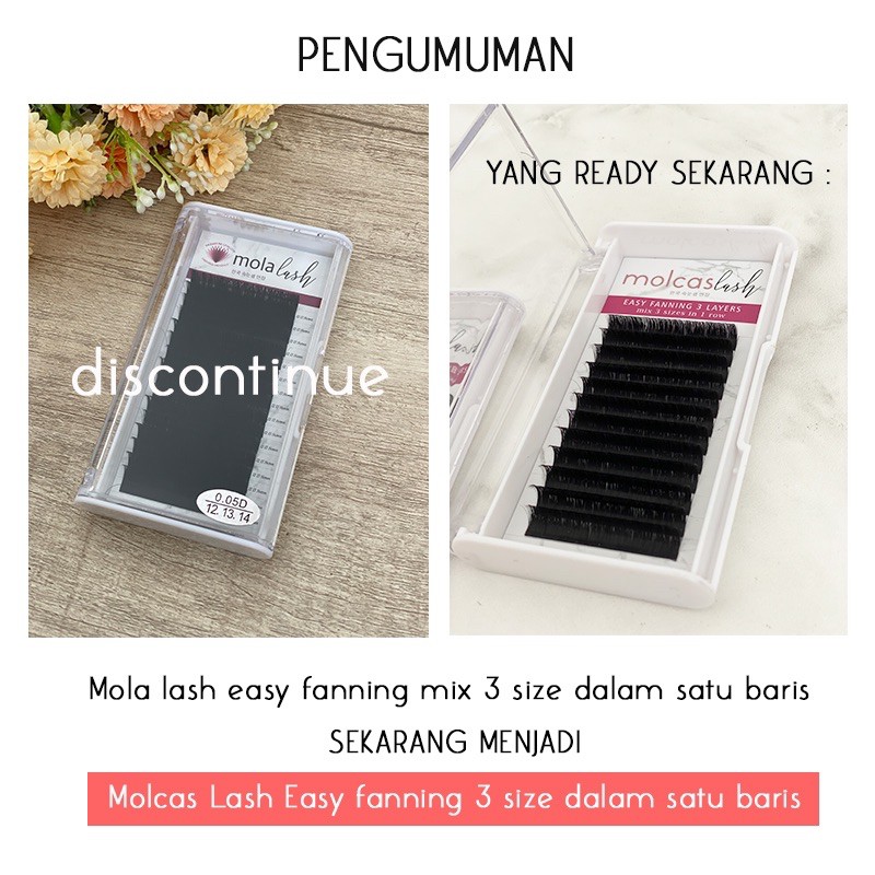 SUPER HALUS! MIX 3 SIZE MOLCAS LASH EASY FANNING RUSSIAN VOLUME BULUMATA CABANG MEGA VOLUME molalash