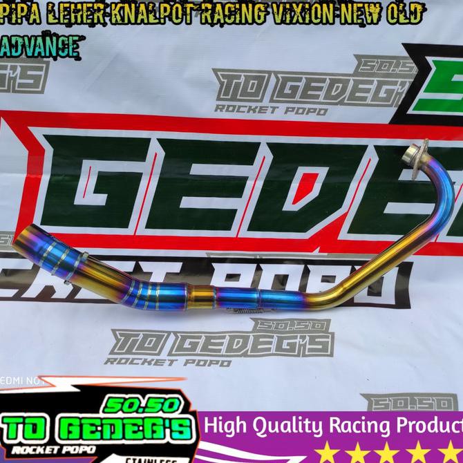 pipa leher knalpot racing vixion old new advan semi stainlees bluemoon COD