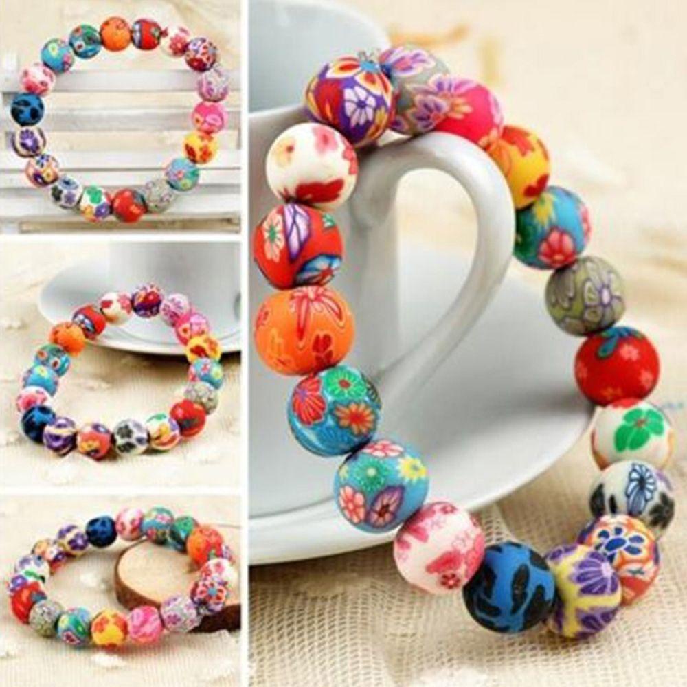 Needway Rantai National Jidezhen Handmade Campur Warna Warni Banyak Stretch Beads Mix Polymer