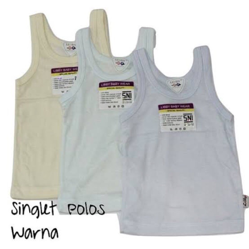 Libby Singlet Baby / Kaos Dalam Bayi Anak (3pcs/pack)