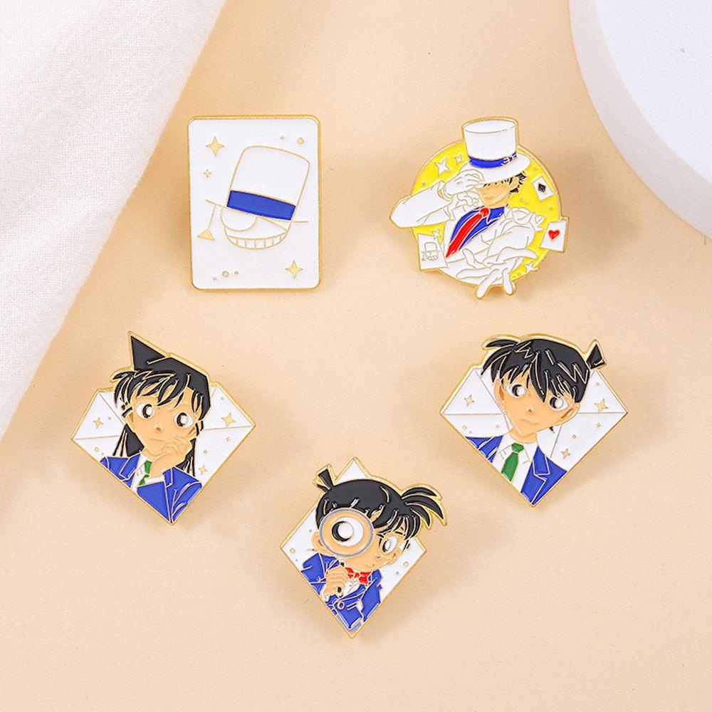 Mxbeauty Detektif Conan Bros Hadiah Cosplay Pakaian Dekorasi Kartun Decor Lencana Badge Pin Enamel Brooch