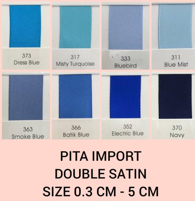 PITA DOUBLE SATIN | PITA KADO | PITA HAMPERS | BAHAN CRAFT JUAL PER YARD (11 SIZE)