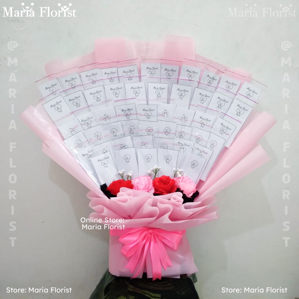 Buket Bunga Uang - Buket Uang 50 Lembar - Buket Bunga Uang Anniversary