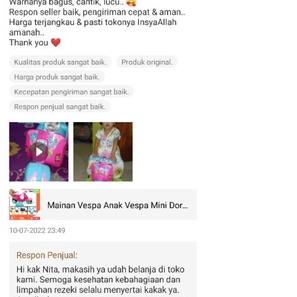 Mainan Vespa Anak Vespa Mini Dorong Motor Vespa VC Skuter Anak