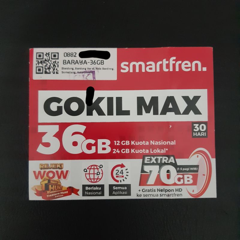 Kartu smartfren gokil max 36gb