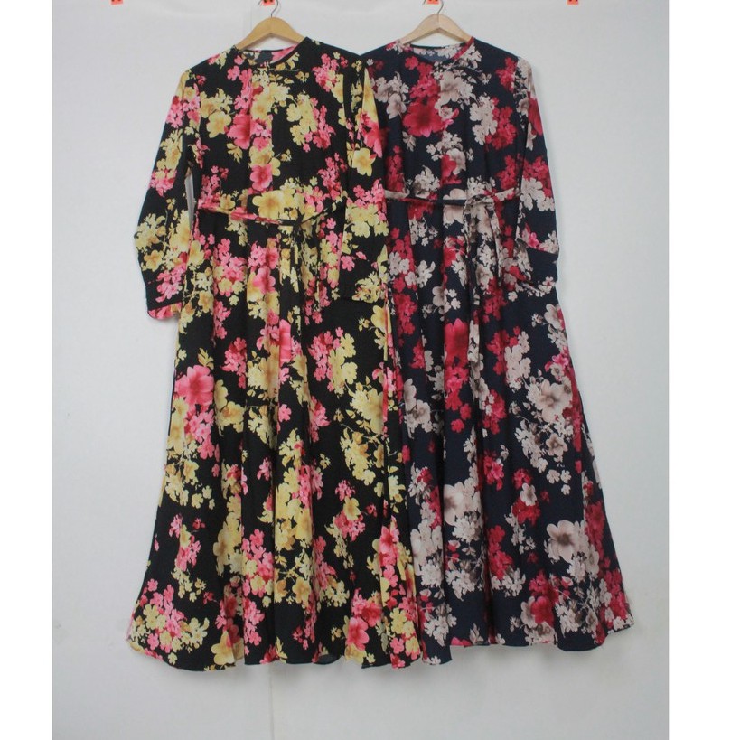 Bisa cod bayar ditempat Gamis MONALISA CLARISA motif daun maple leave