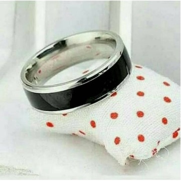 TERBARU CINCIN EPOXY/CINCIN TITANIUM MINI LIST SILVER MIX BLACK PRIA WANITA
