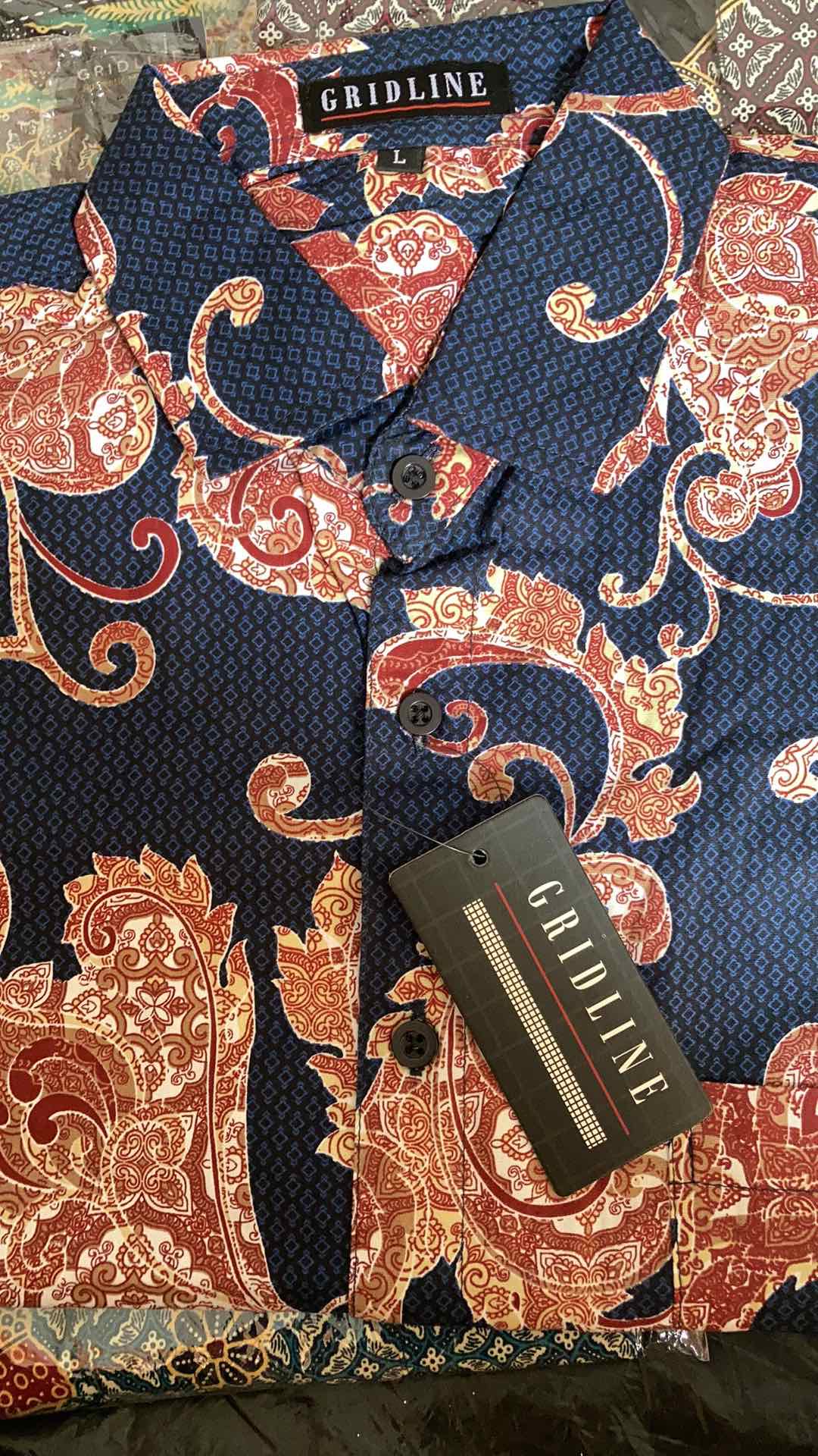 [gridline - Regular2] Kemeja Batik Pria Katun Lengan Pendek Regular R027 R028 R029 R030 R031 R032