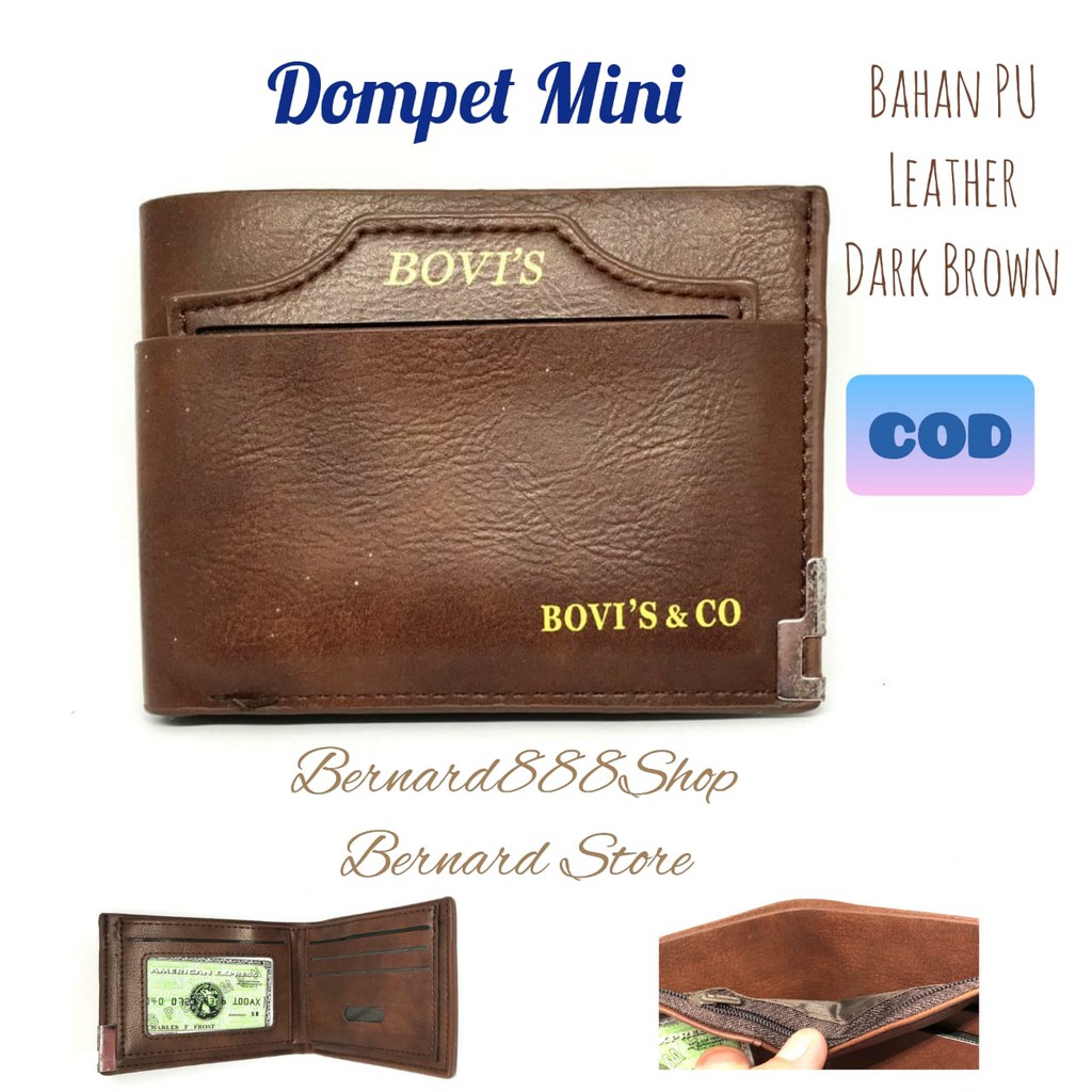 Dompet Pria Dompet Laki2 Dompet Simple Model Kartu Cabut Bahan PU Leather Ukuran Mini