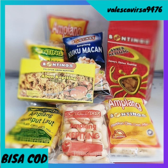 

⭐BISA COD⭐ Cemilan oleh-oleh bontings amplang abon kepiting snack campur [paket]