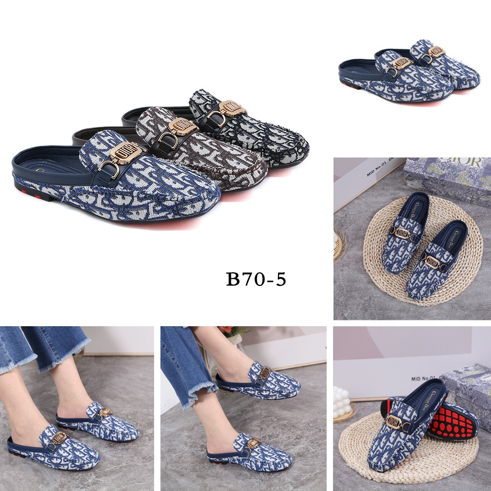 SHOES Canvas Flat Mules B70-5