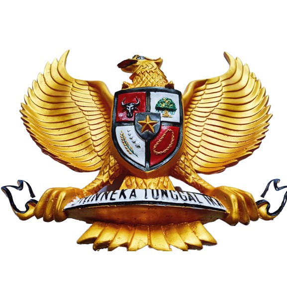 Pajangan Dinding Garuda Pancasila 3 Dimensi Lambang Negara Logo Burung Garuda Gold Timbul Fiber