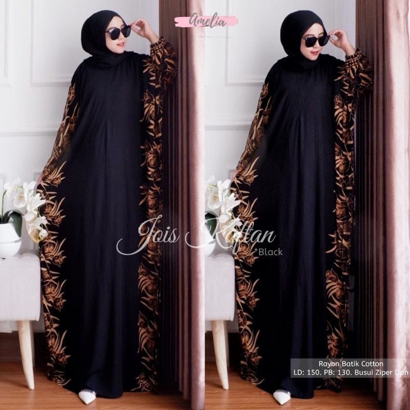 Aminah Kaftan Wanita Super Jumbo XXXXL Burgundy Motif Bunga Tulip Warna Soft Lengan Panjang Busui Rayon Tebal Gamis Rayon