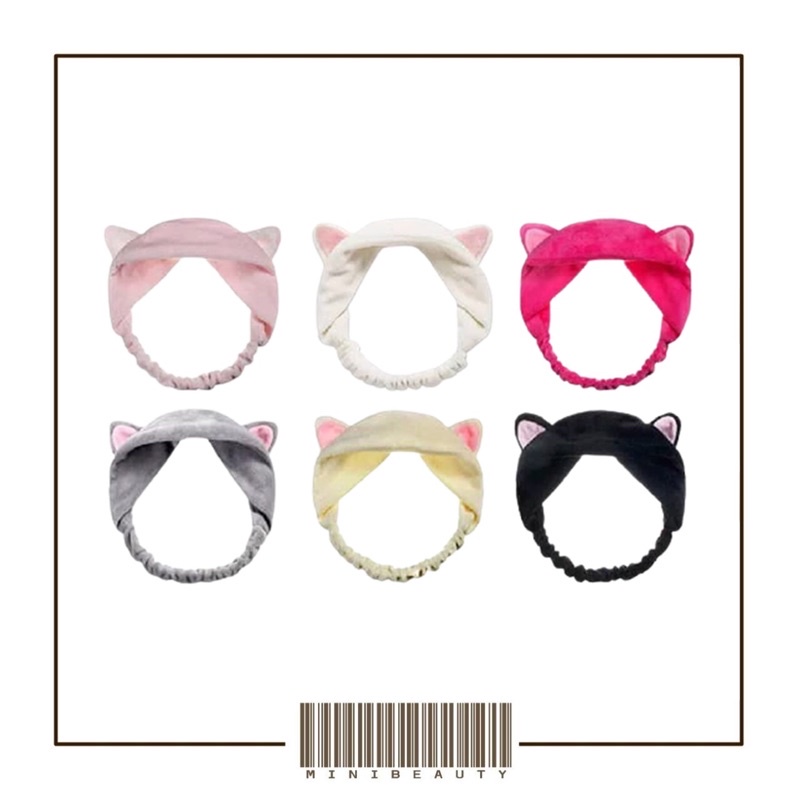 bando kucing handuk pelindung rambut headband cat bando mandi bandana