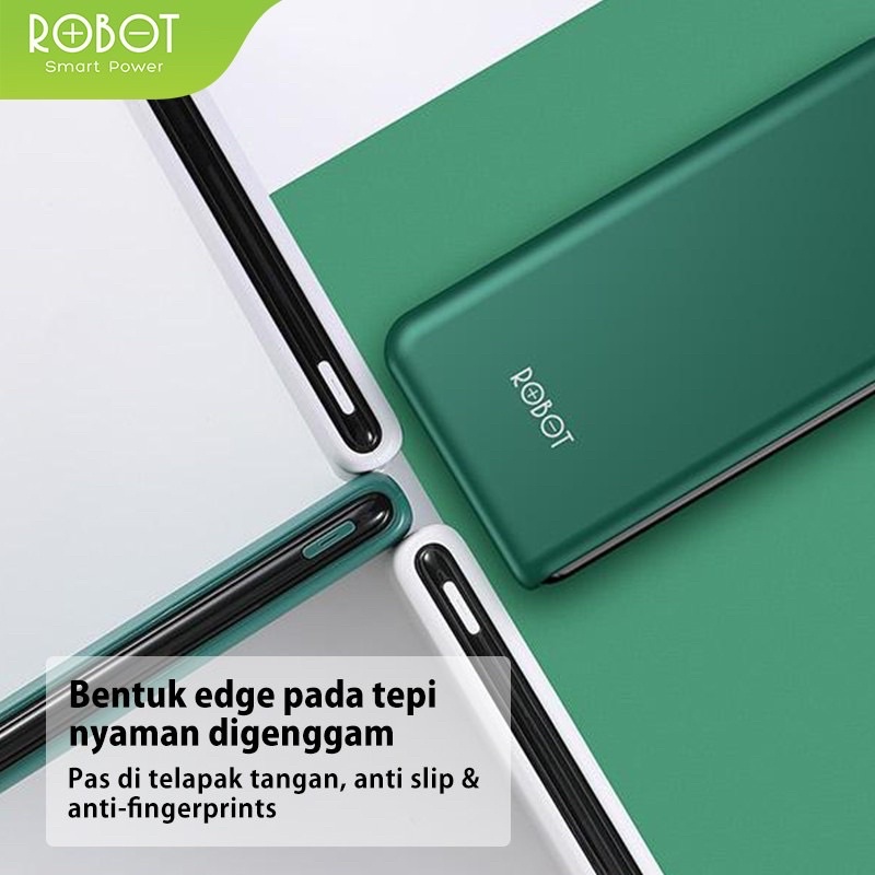 ROBOT Power Bank RT180 10000mAh Dual Input Port Type C &amp; Micro USB Garansi Original Resmi