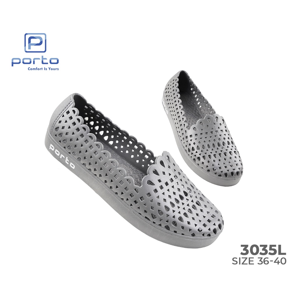 3035L - Porto Leveling Sepatu Wanita Slip On Casual Nyaman Bagus Berkualitas Original Porto