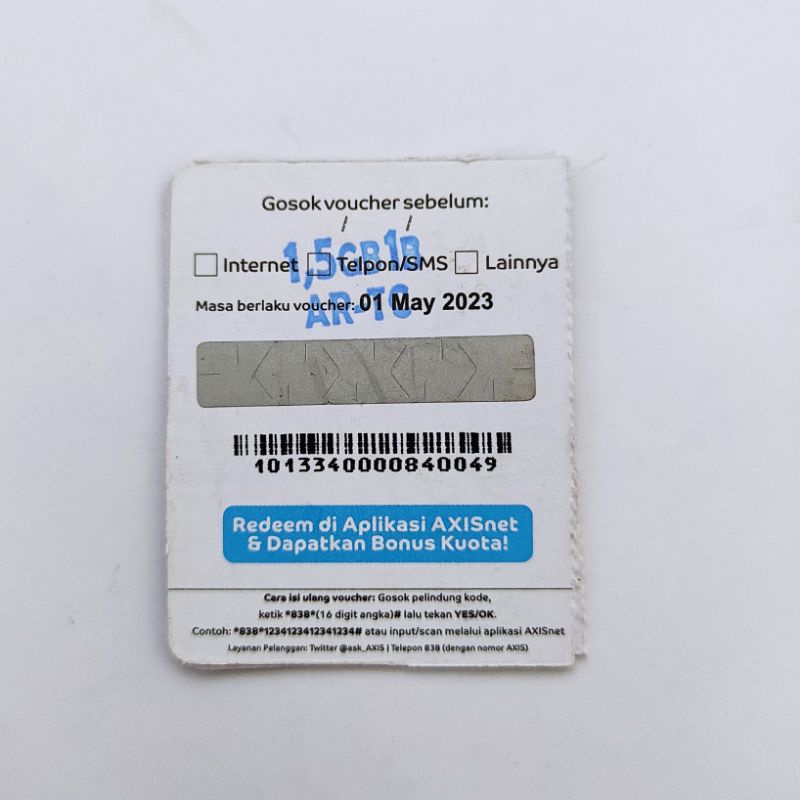 VOUCHER AXIS BULANAN (1,5gb, 3gb, 5gb, 8gb,12gb)