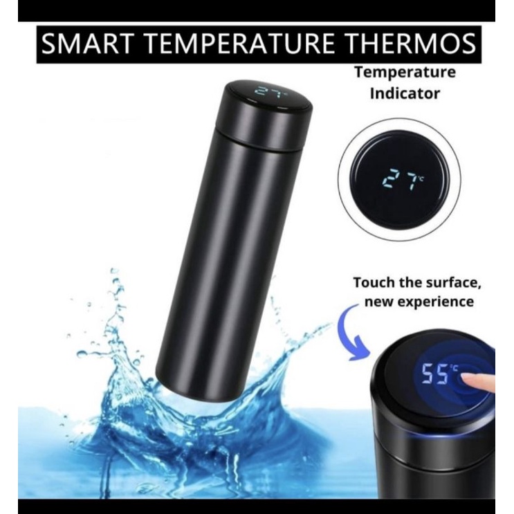 304 Termos LED Thermos Suhu Temperatur Botol Minum Air Panas Stainless