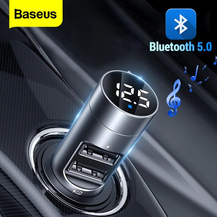 Baseus Car Bluetooth 5.0 FM Audio Transmitter with 2 USB Port - BS-01