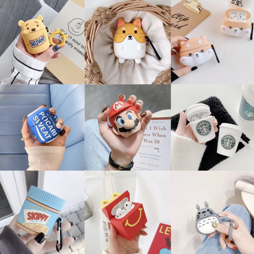 Case Airpods 2 3D Minnie Stitch Toothless Gen 1 Inpods 12 Lucu Boba WBB Unicorn i12 Mario Dog Polos