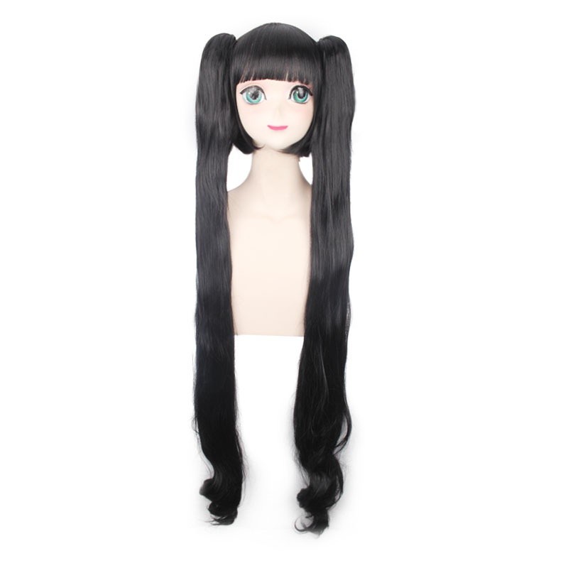 LOL-121 wig clip on rambut palsu cosplay hestia black twintail