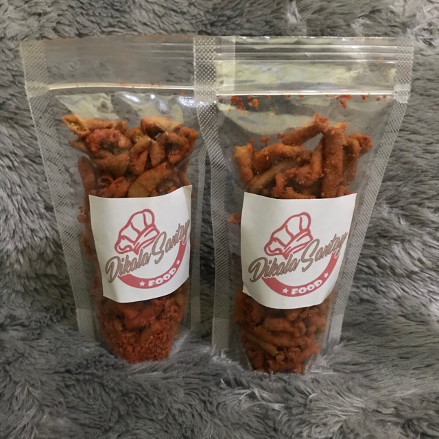 

Kripik usus ayam crispy balado kemasan kecil