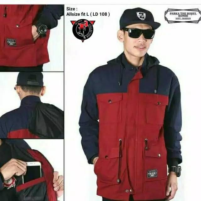 Jaket parka dengan bahan kanvas A grade