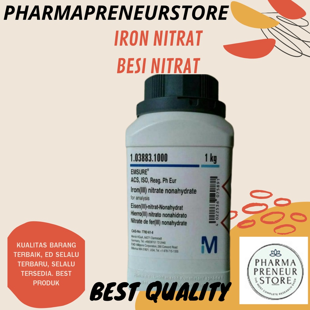 IRON NITRATE / IRON NITRAT / FeNO3 PRO ANALISA 2 GRAM KEMASAN MERCK BEST QUALITY