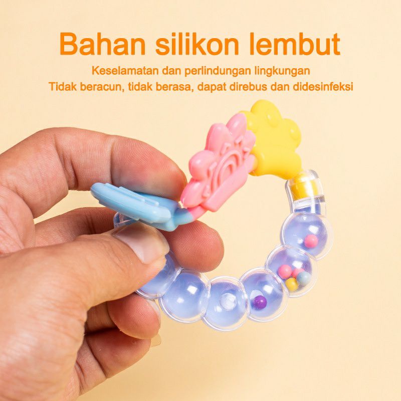 Mainan Gigitan Bayi / Gigitan Bayi Rattle / Teether Bayi Kerincing / Penumbuh Gigi Cincin Bayi