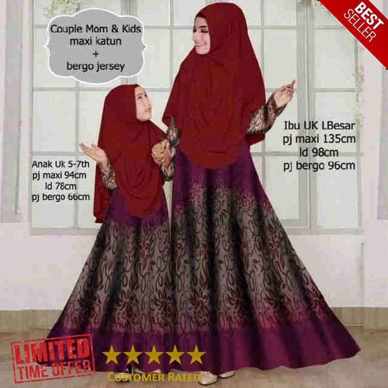 HOT COUPLE DEWI BAJU Pasangan GAMIS IBU DAN ANAK HIJAB SYARI trendy bagus