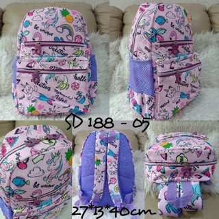 Tas Sekolah Anak SD Casual Unicorn Cat  Mermaid Bag Parasut 