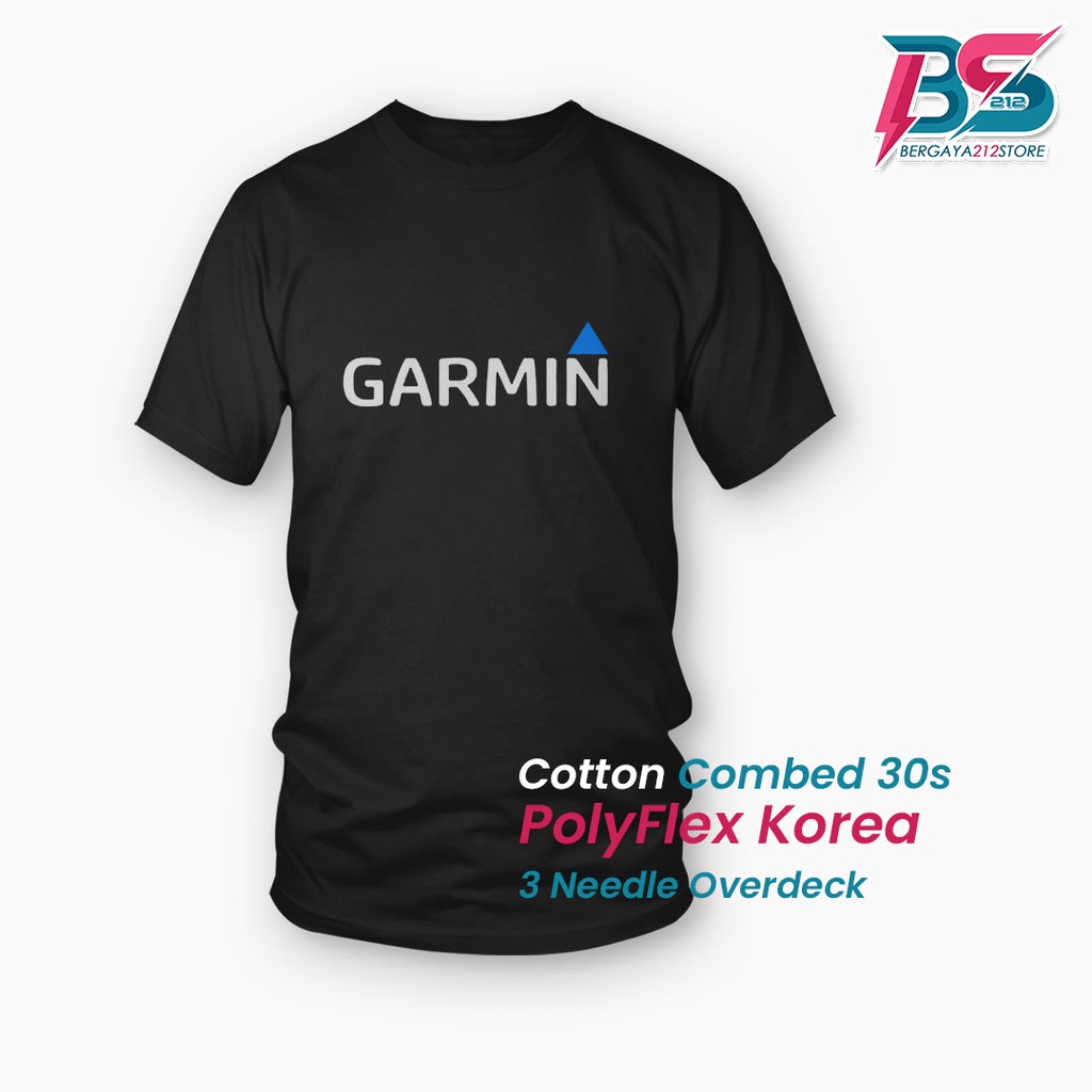Kaos Distro GARMIN LOGO Cotton Combed Sablon Unisex / Baju Logo Tulisan Kata Keren