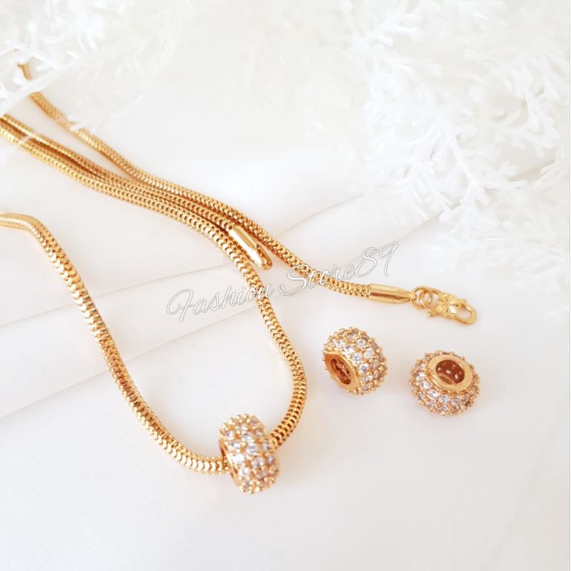 Kalung Liontin Bola kristal Fashion impor lapis emas 18k xuping Yaxiya bestquality premium kalung bola permata