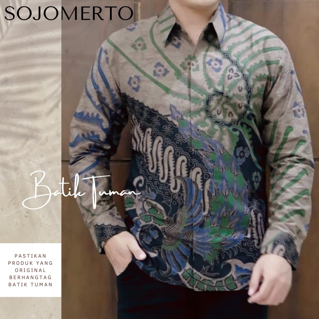SOJOMERTO Kemeja Batik Pria Lapis Furing Katun Primisima Batik Solo Kemeja Batik Lengan Panjang Baju