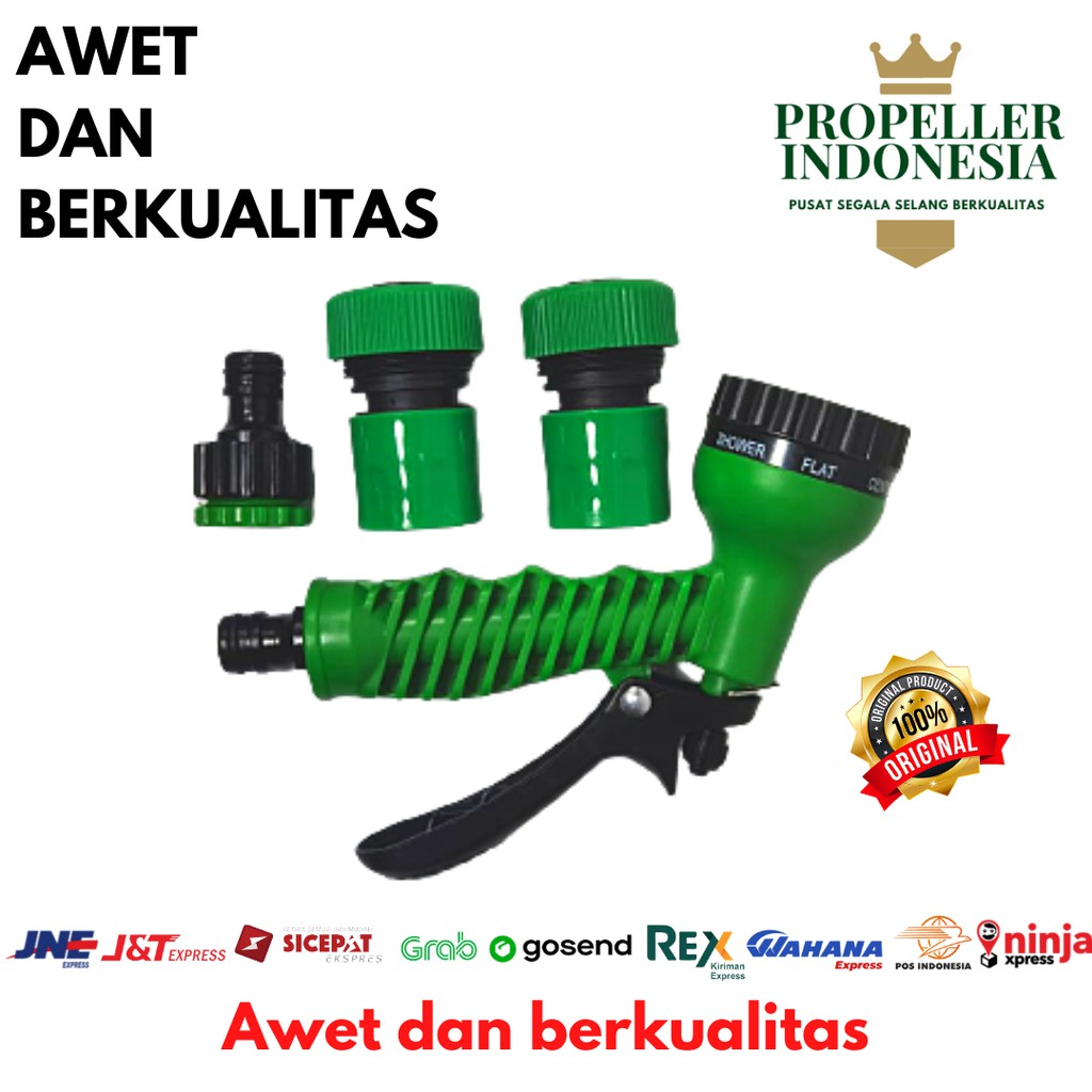 Paket Semprotan Air dan Sambungan Selang Variasi 7 Kepala 3/4&quot;