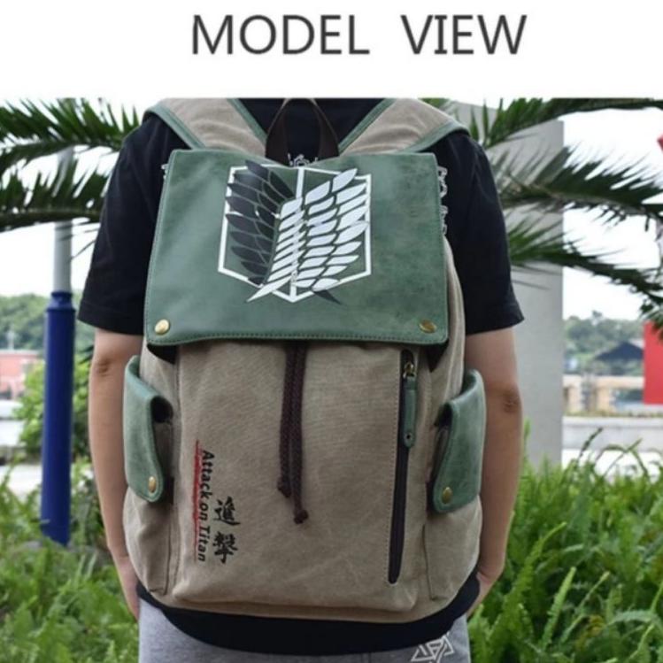 Ransel Anime Attack On Titan Anime Tas Eren Ransel Kanvas Kartun Tas Sekolah Tas Bahu Travel Ransel