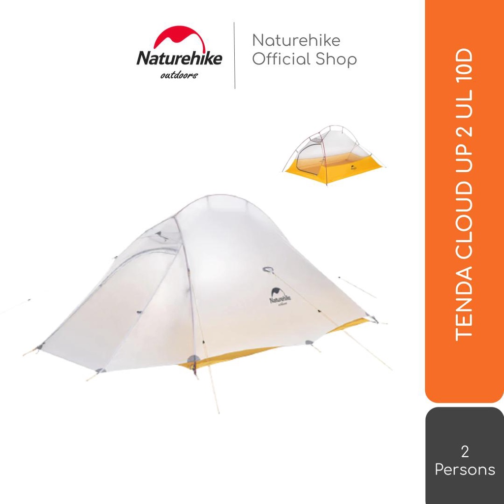 Naturehike Tenda Cloud Up 2 Ul 10D Nh19Zp017 Camping Ultralight Ul