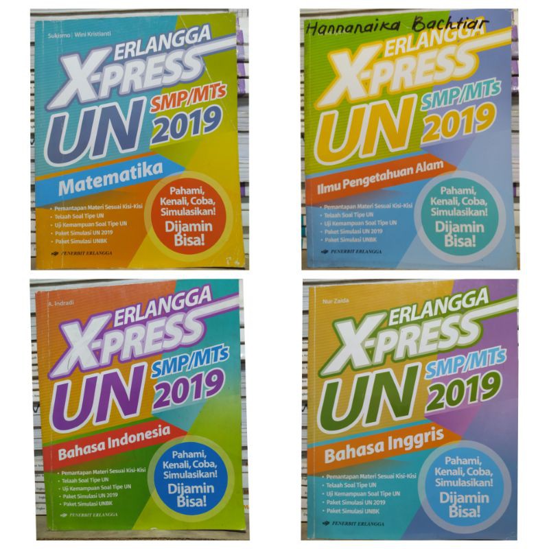 X Press UN SMP Matematika IPA Bahasa Indonesia Bahasa Inggris 2019 Erlangga