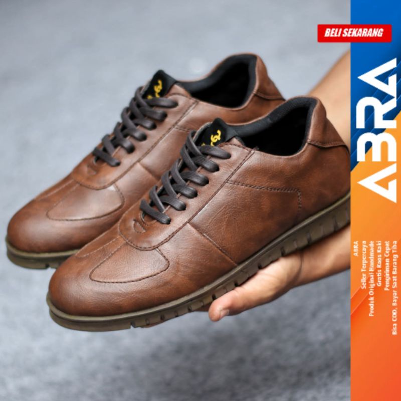 Sepatu Formal Kasual Pria Kulit  Kerja Hitam Coklat ABRA